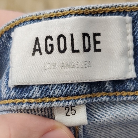 Agolde Sophie Skinny Ankle Jeans Ripped Knee Light
Wash Mid Rise Womens 25 - Picture 9 of 9